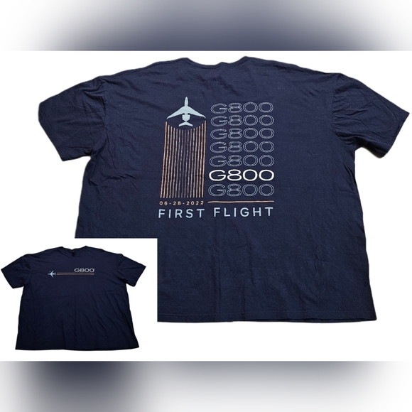 Gulfstream G800 First Flight 6-28-22 Aviation Aircraft Avionics Mach T-Shirt 4XL - Picture 1 of 6